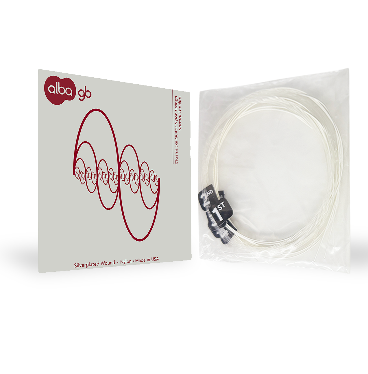 Alba GB - Classical Guitar Nylon Strings - Normal Tension + White Beads Bundle