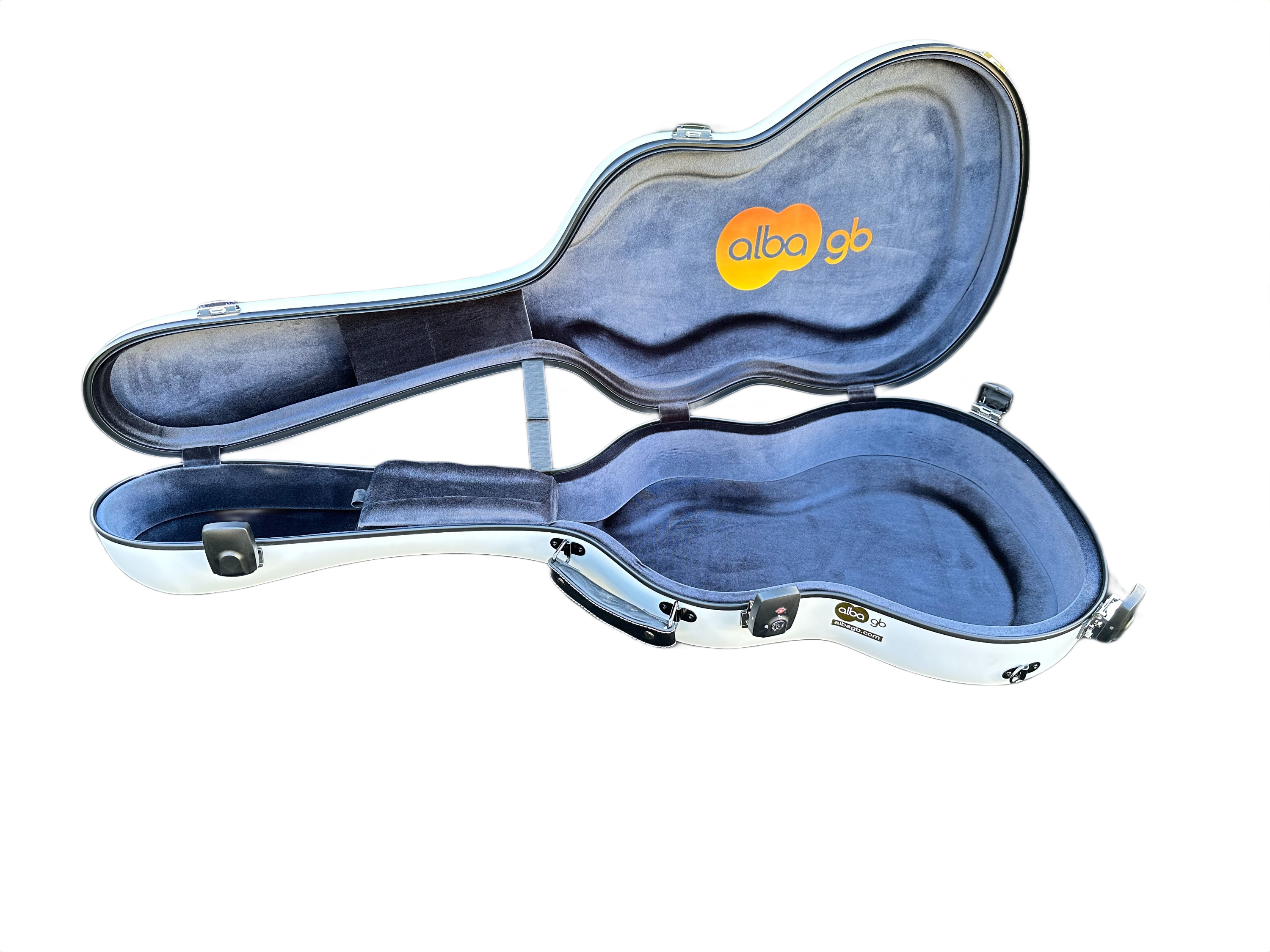 Alba GB Fiber Glass Case White Matte for Classical Guitar Acoustic, Flamenco guitar case