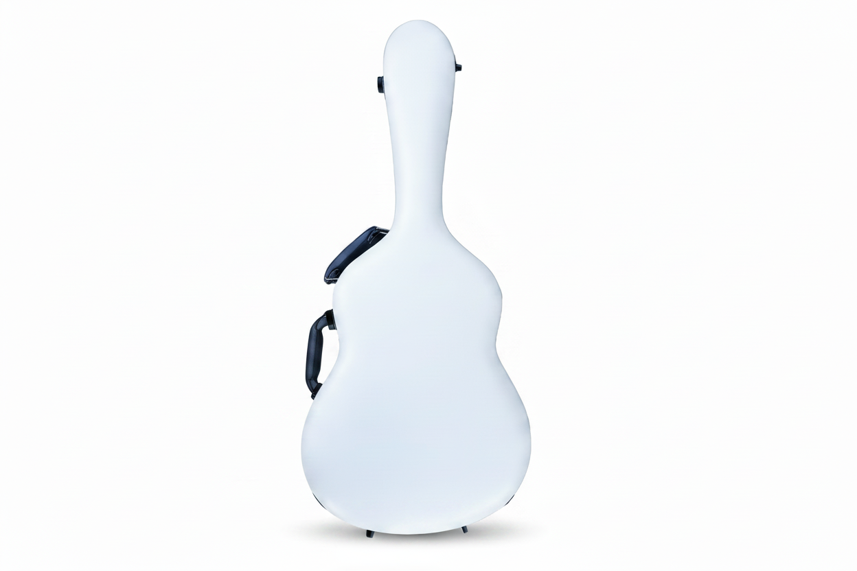 Alba GB Fiber Glass Case White Matte for Classical Guitar Acoustic, Flamenco guitar case