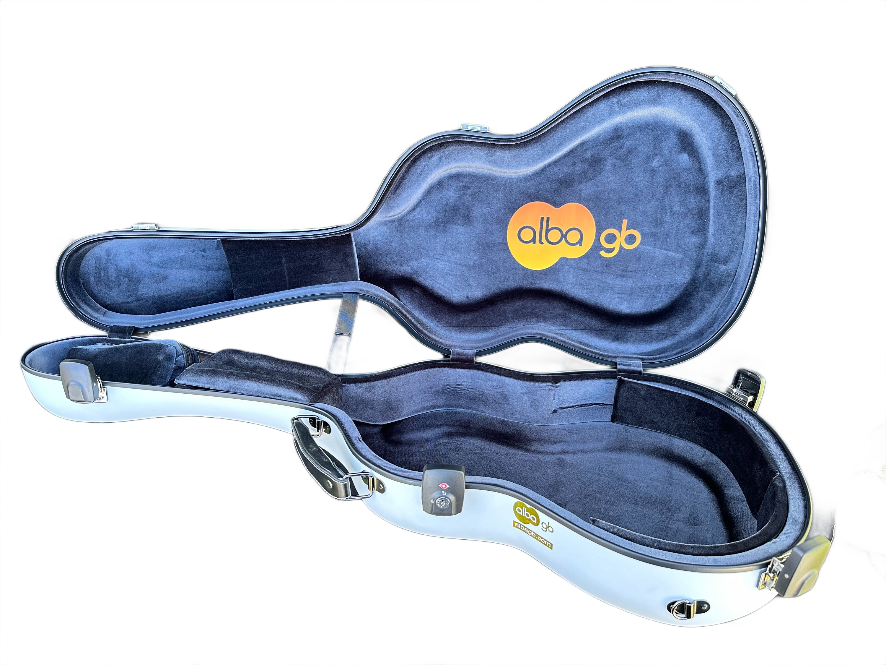Alba GB Fiber Glass Case White Matte for Classical Guitar Acoustic, Flamenco guitar case