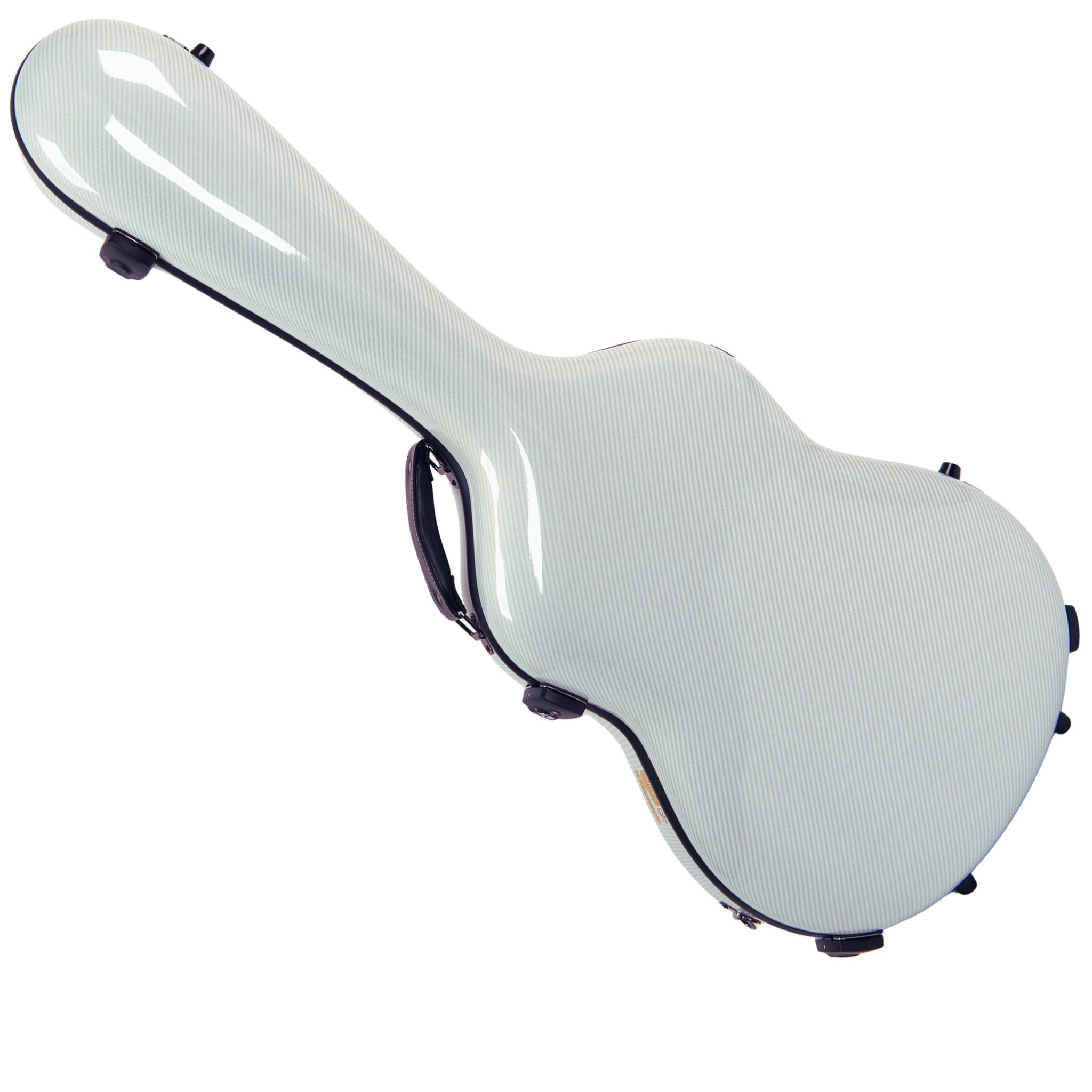 Alba GB Fiber Glass Case White Gloss with Carbon Pattern for Classical Guitar Acoustic, Flamenco guitar case