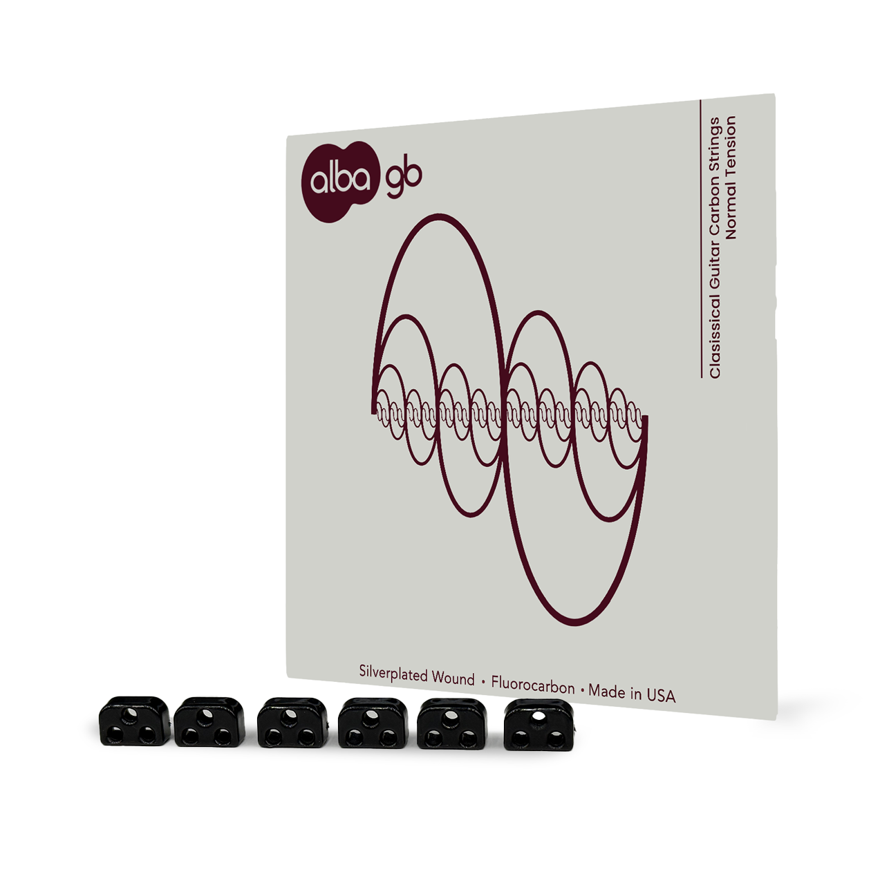 Alba GB - Classical Guitar Carbon Strings - Normal Tension + Black Beads Bundle