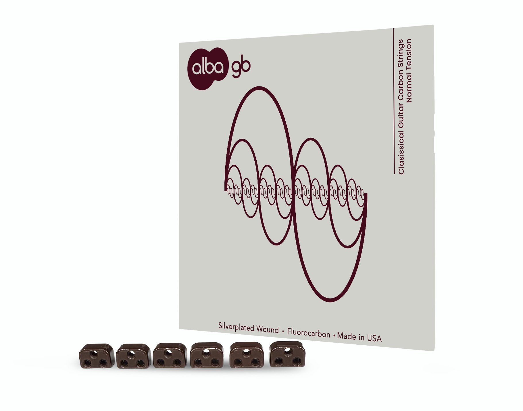 Alba GB - Classical Guitar Carbon Strings - Normal Tension + Brown Beads Bundle