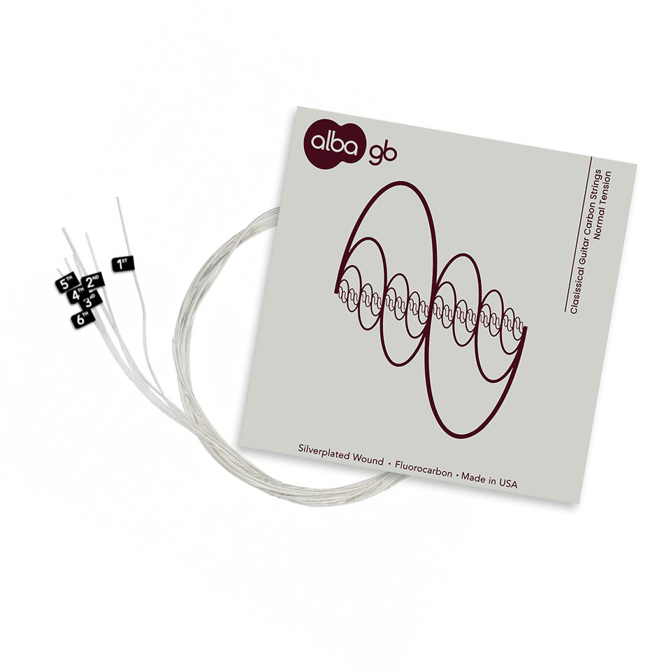 Alba GB – Corde in nylon per chitarra classica – Tensione normale + Bundle con beads bianche