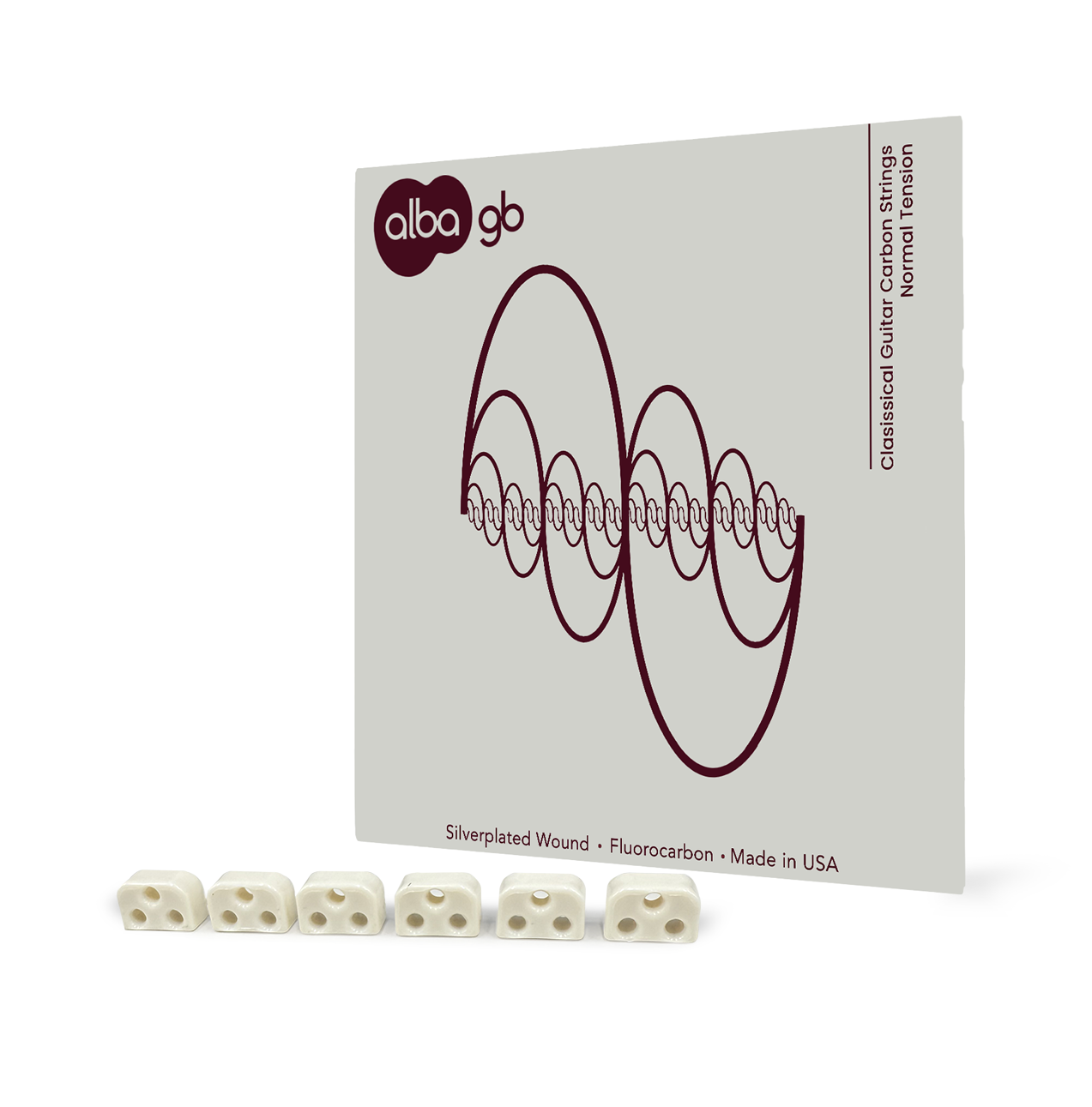 Alba GB - Classical Guitar Carbon Strings - Normal Tension + White Beads Bundle