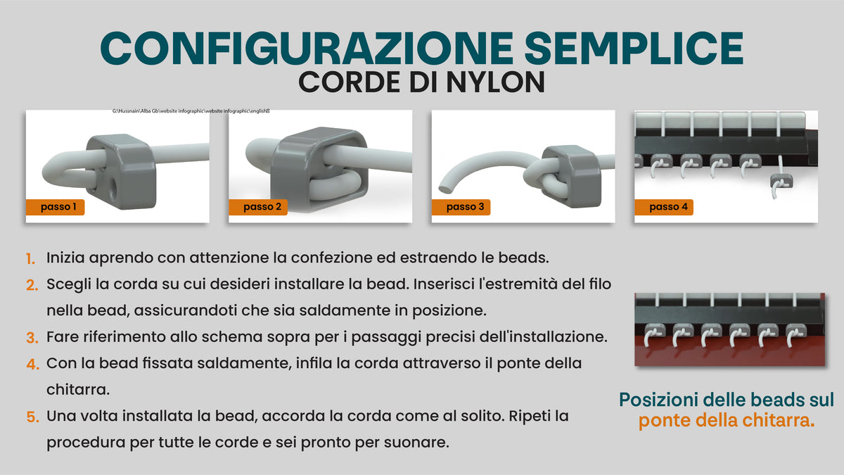 Corde in nylon — Metodo 1