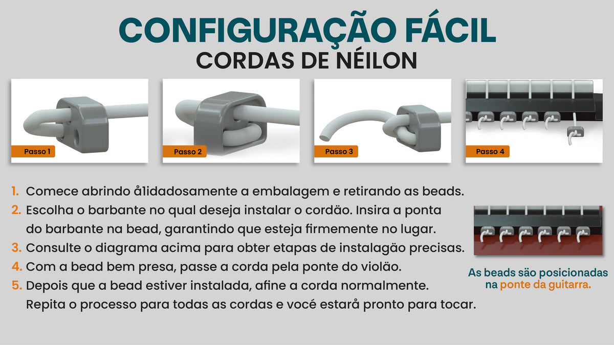 Cordas de nylon — Método 1