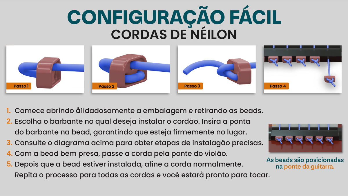 Cordas de nylon — Método 2