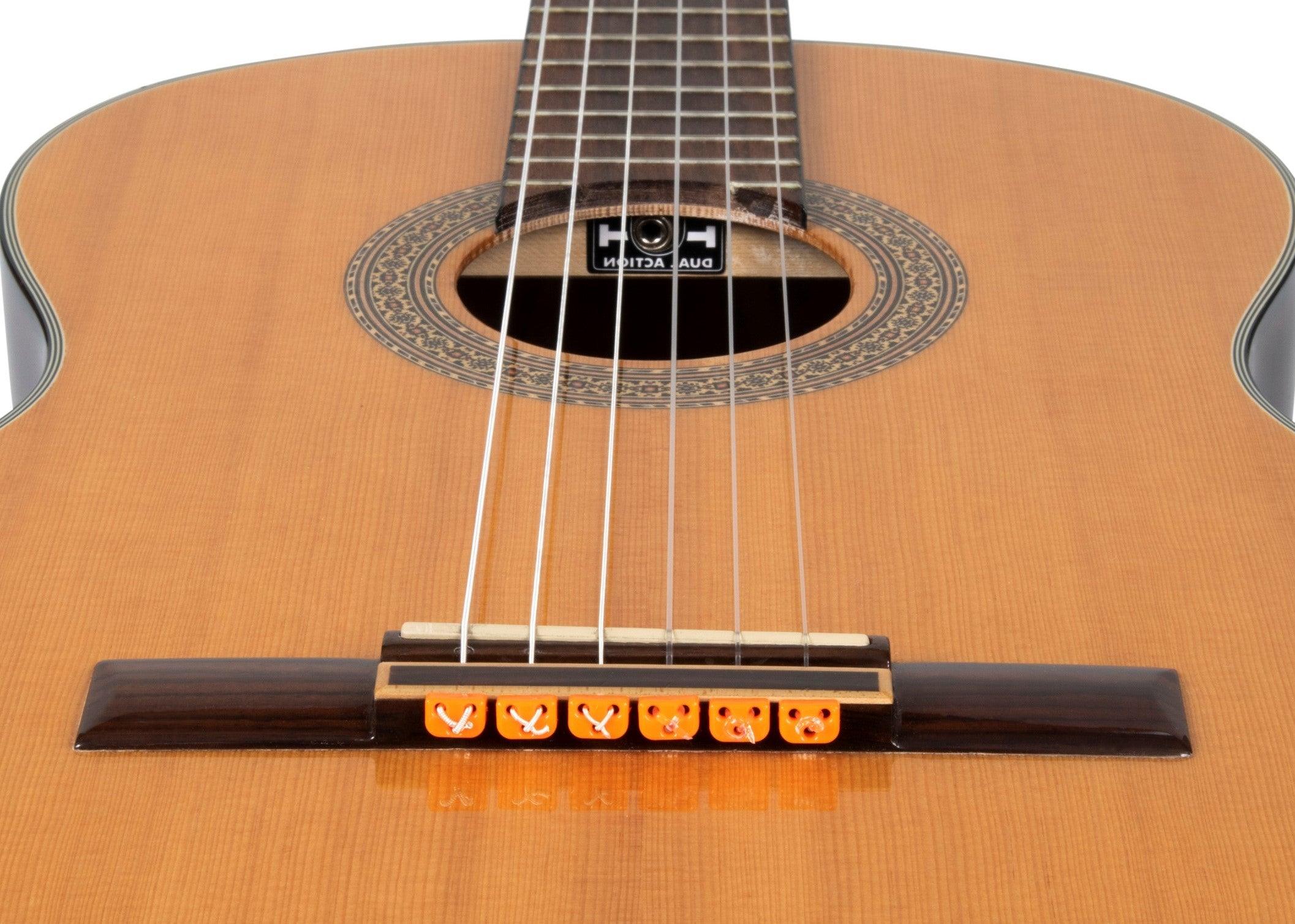 Orange Gloss Classical Flamenco Acoustic Nylon Guitar Bridge Beads String Tie Blocks - mackazie