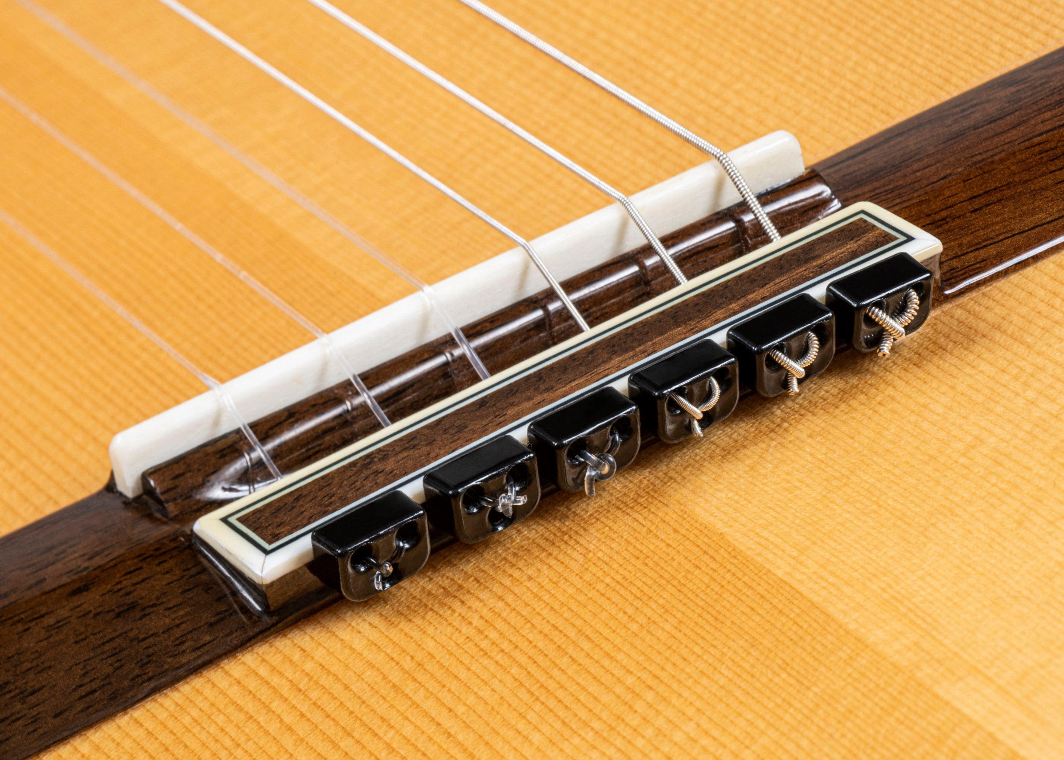 Black Gloss Classical Flamenco Acoustic Nylon Guitar Bridge Beads String Tie Blocks - mackazie