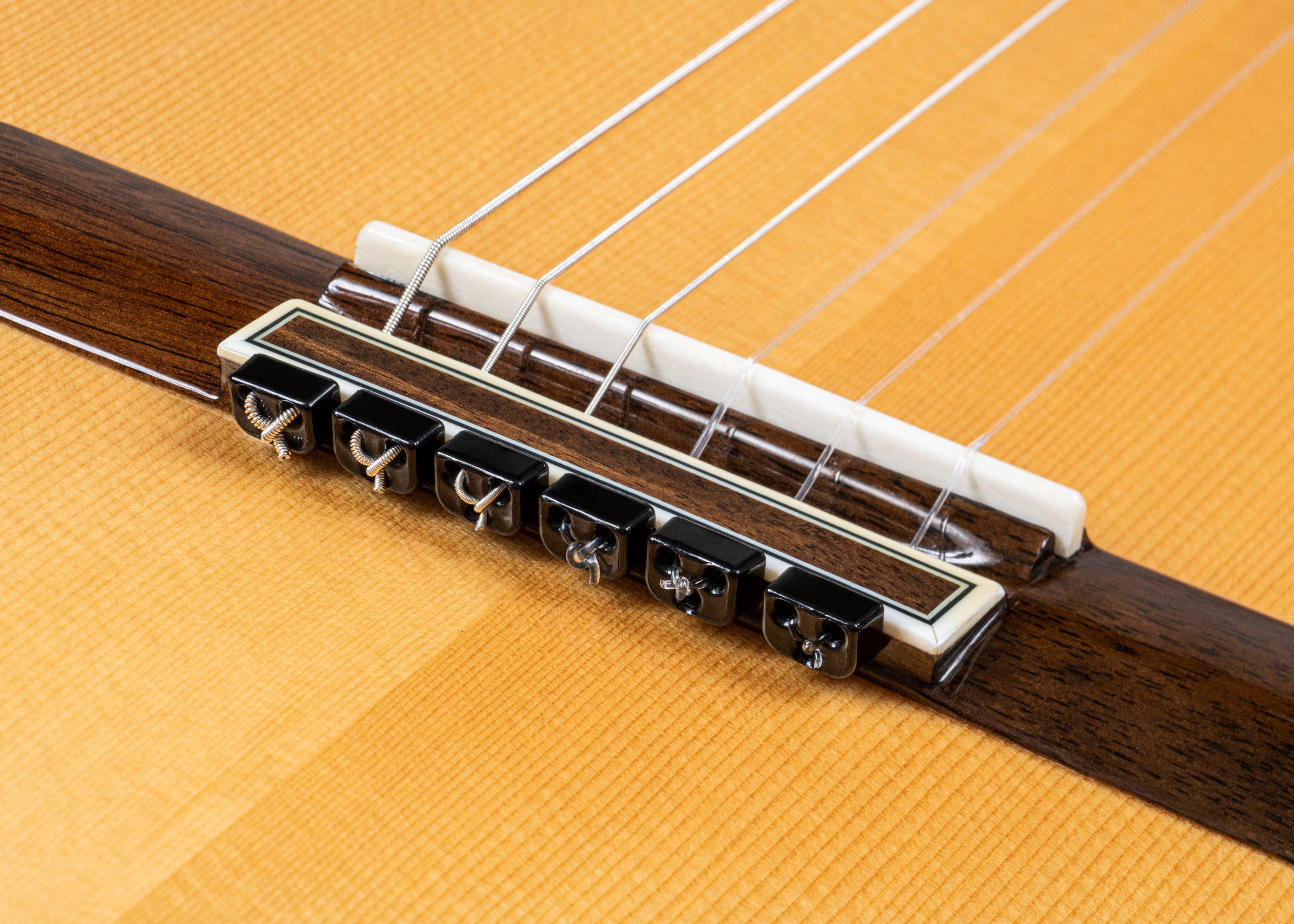 Black Gloss Classical Flamenco Acoustic Nylon Guitar Bridge Beads String Tie Blocks - mackazie