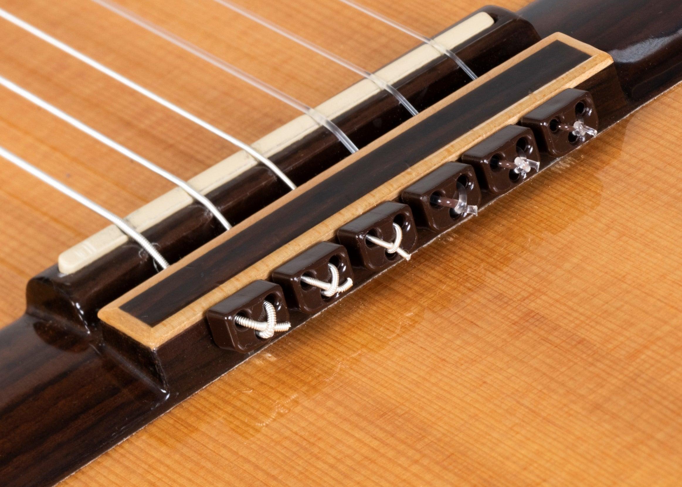 Brown Gloss Classical Flamenco Acoustic Nylon Guitar Bridge Beads String Tie Blocks - mackazie